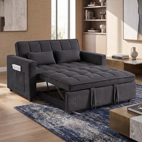 Modern corduroy tufted futon - modern,