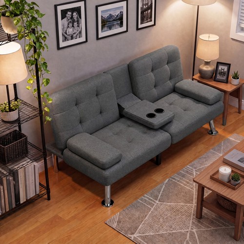 Modern minimalist linen futon - minimalist,