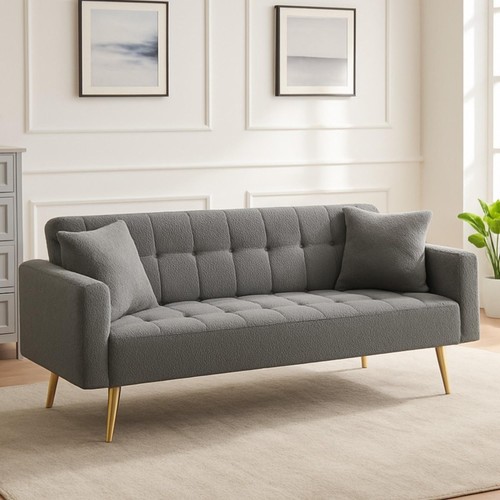 Modern teddy futon sofa - 71",