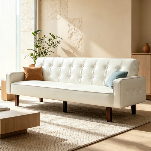 Modern tufted leather - 75",