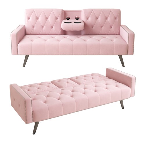 Modern velvet futon - futon, bed
