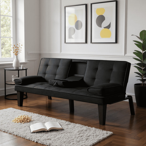 Velvet futon sofa bed - 65",